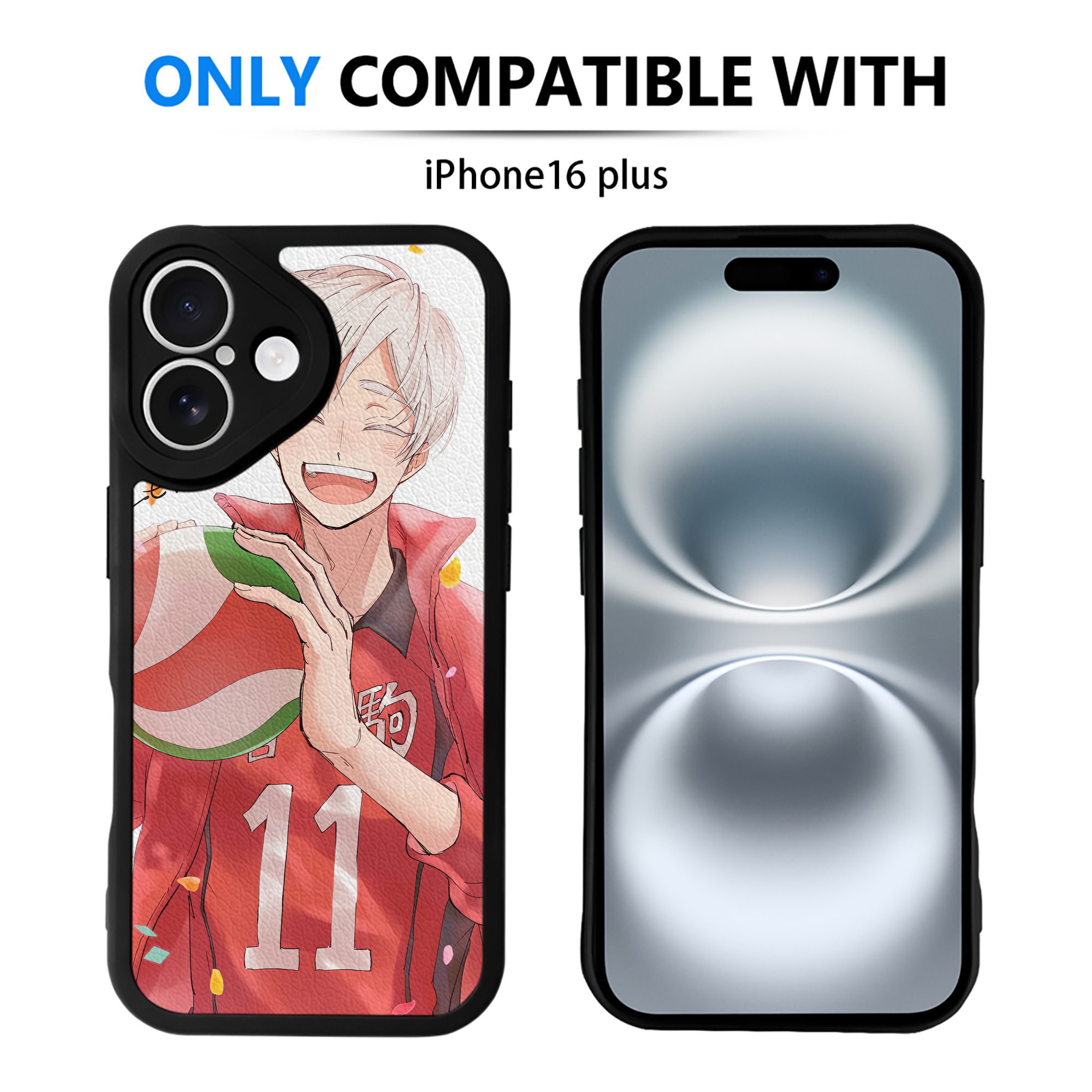 （画像用） ハイキュー!! Haikyu!! 【iPhone 16シリーズ対応】シリコンスマホケース（レザー調） 材質：シリコン